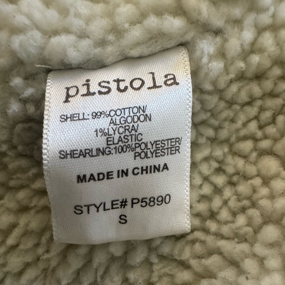 Pistola Madison Fleece Sherpa Lined Denim Trucker Jean Jacket, Light Blue,Size S - Picture 10 of 12